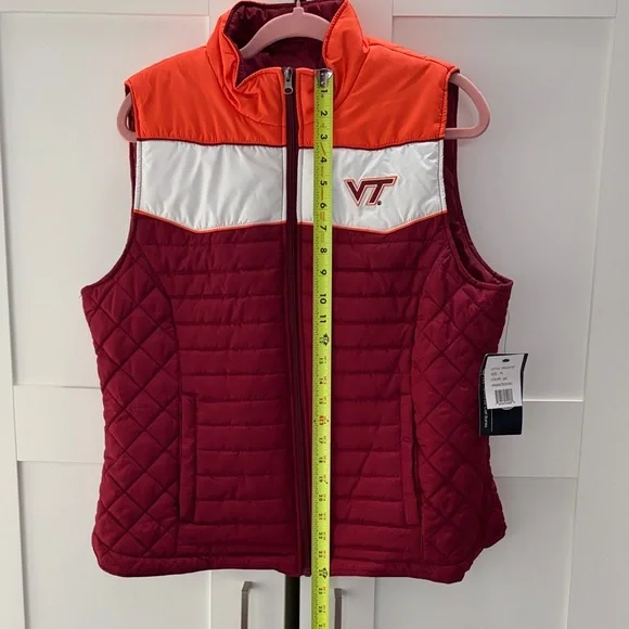 NWT Virginia Tech Quilted Vest in Maroon and Orange XL - Picture 12 of 13